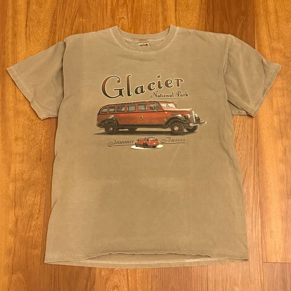 Vintage Glacier National Park Graphic T-Shirt Anvil Tag Men's Size Large